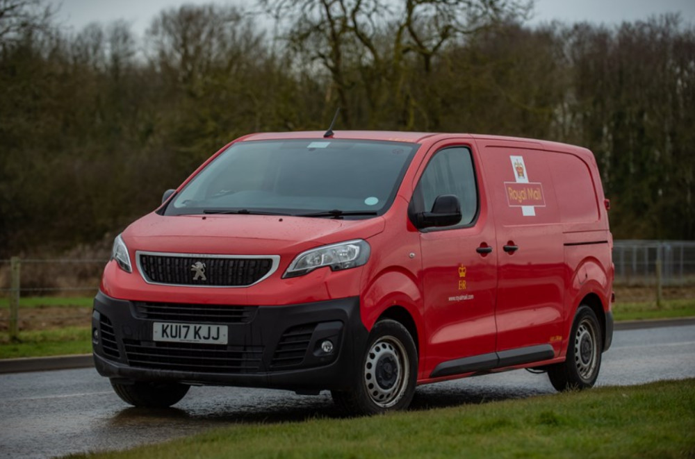 Police are appealing for witnesses after a red van was stolen from Abbey Hill (image via Royal Mail)