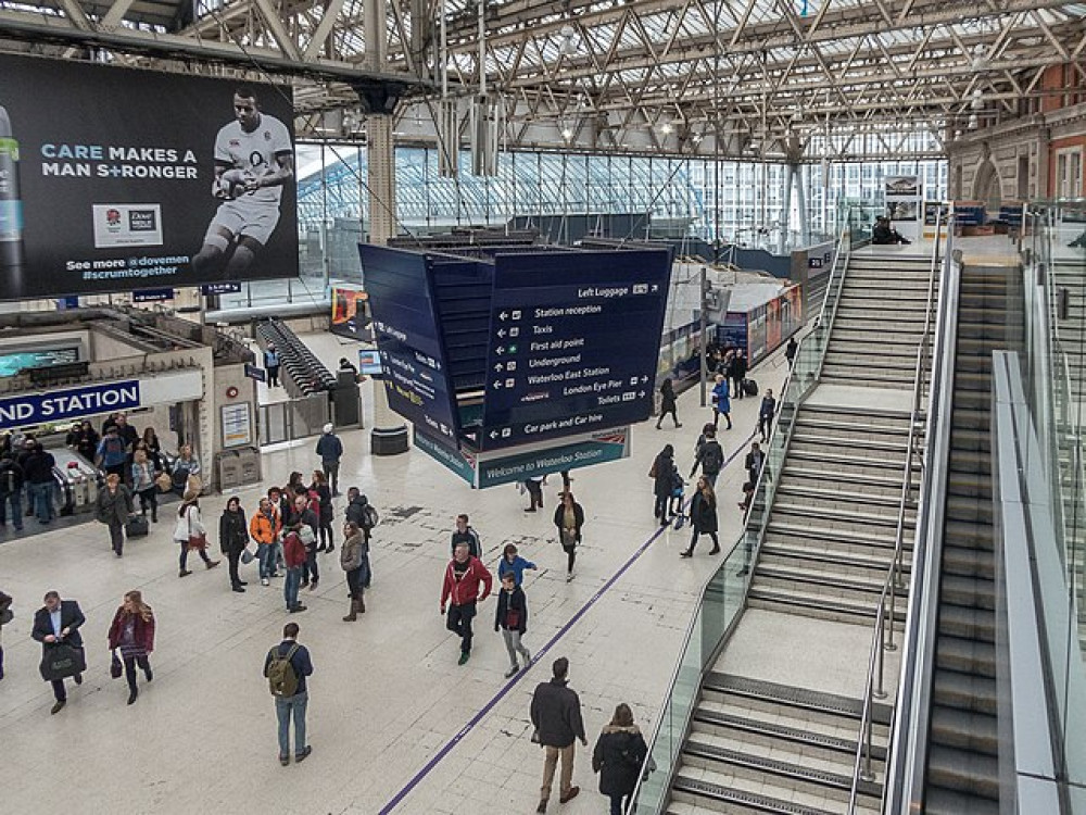 Paul Sheeky, 48, of Tynedale Avenue, Crewe, has been charged with public order offences following a staged pro-Palestinian sit-in at London Waterloo Station (Wiki Commons).