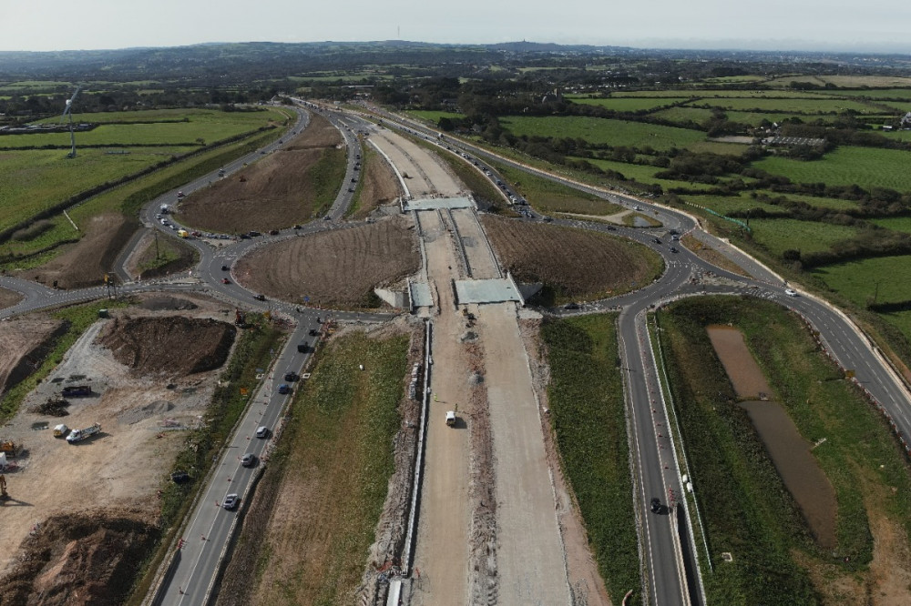 A recent aerial image of the Chiverton interchange 