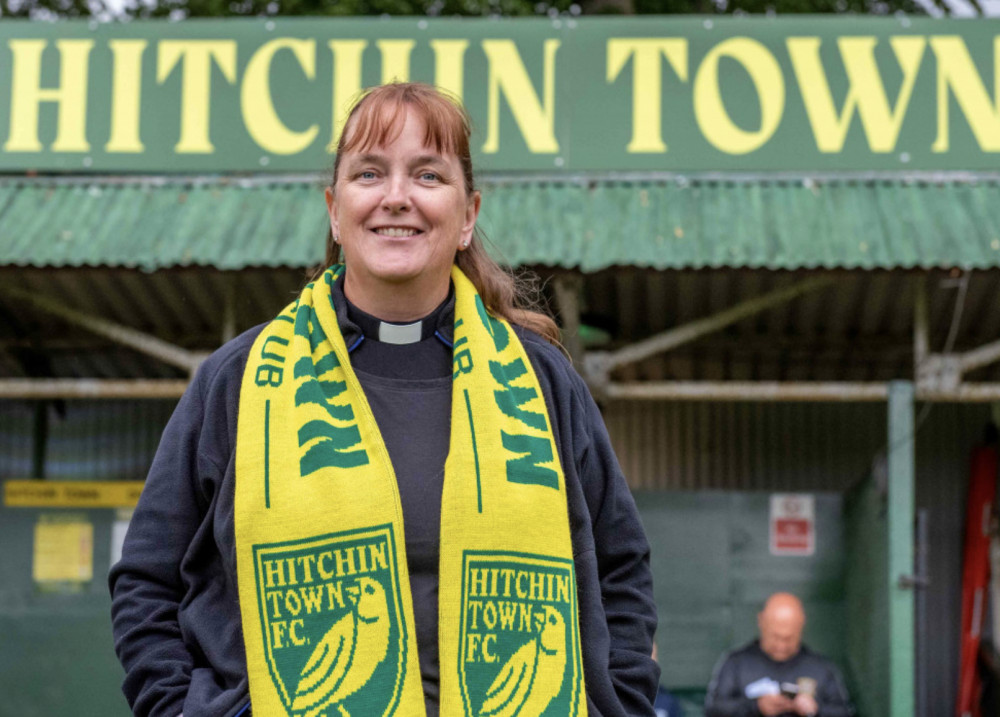 Hitchin Town FC's chaplain Maxine Howarth. CREDIT: PETER ELSE 