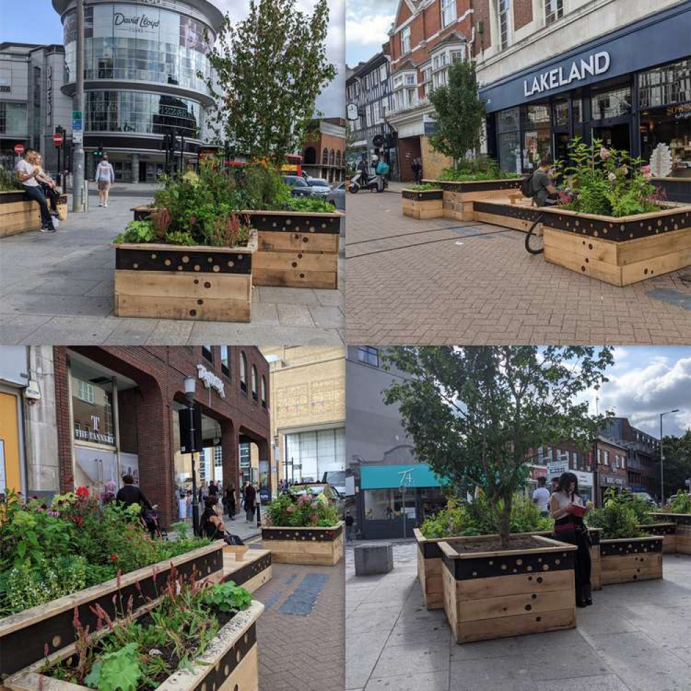 Temporary new planters have appeared across Kingston town centre (Images: Nub News)