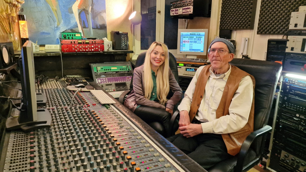 Music Producer Nick Hogarth and Nurse Aggy in the studio. (Photo: Supplied) Music Producer Nick Hogarth and Nurse Aggy in the studio. (Photo: Supplied)