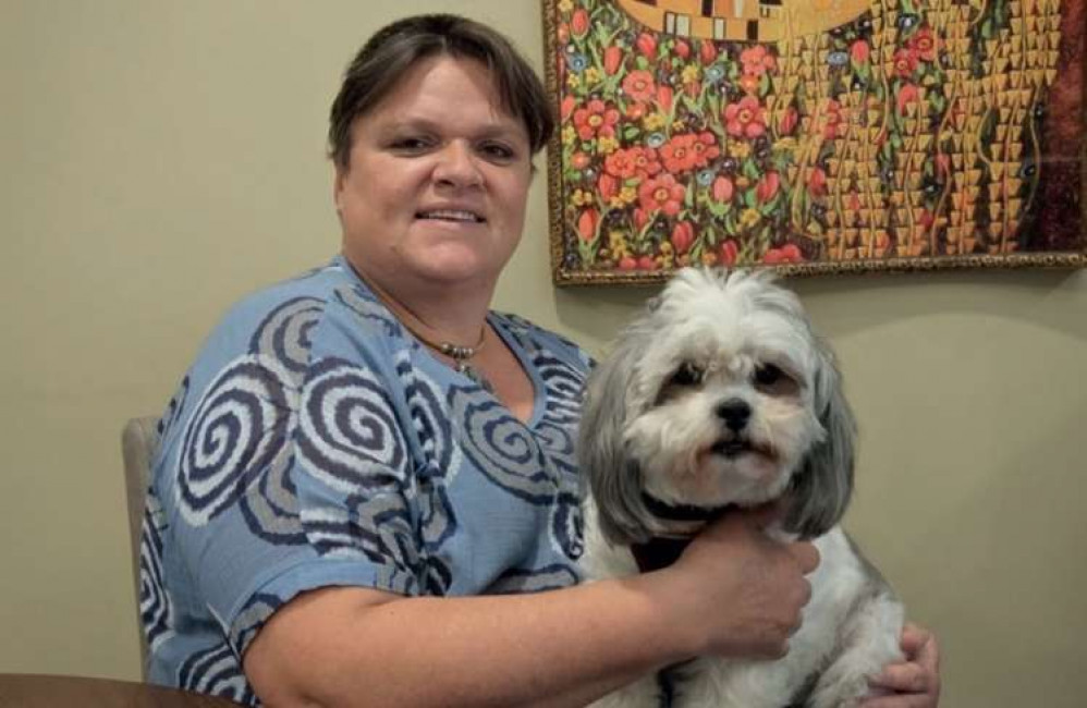 Coombe Hill Manor manager Sonya Fenwick with her adorable dog ragamuffin (Image courtesy of Coombe Hill Manor)