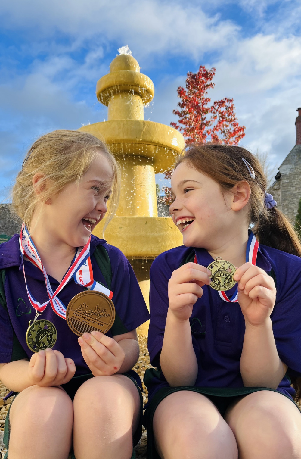 South West Schools Biatholon Championship award winning students of Springmead School