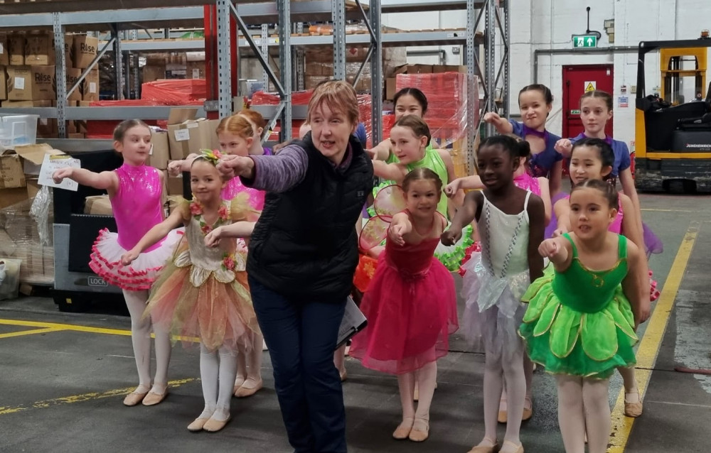 Viv Kibble with Leamington and Warwick Academy of Dance and Pointe The Way Ballet School dancers (image supplied)