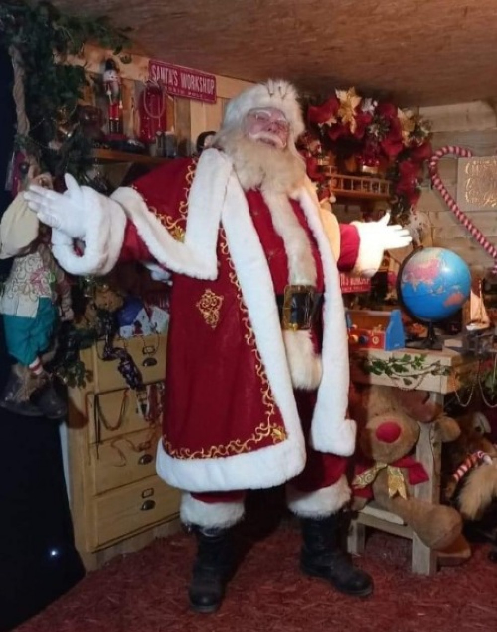 Father Christmas At His Grotto In Frome. CREDIT: DE Planning. Free to use for all BBC wire partners.