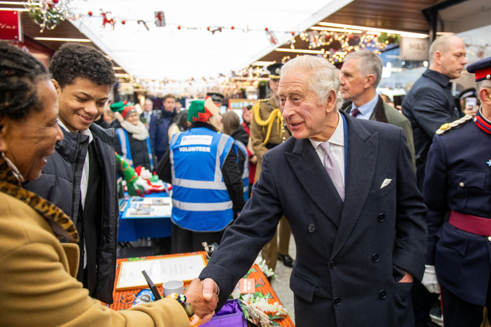 King Charles met with community group leaders and recipients of the King's and Queen's Awards in Ealing Broadway (credit: SWNS/ British Land).