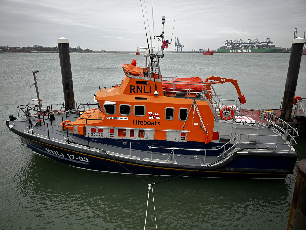 Felixstowe to the right, Shotley to the left, the Albert Brown is back at Harwich (Picture: Adam Prescott/RNLI)