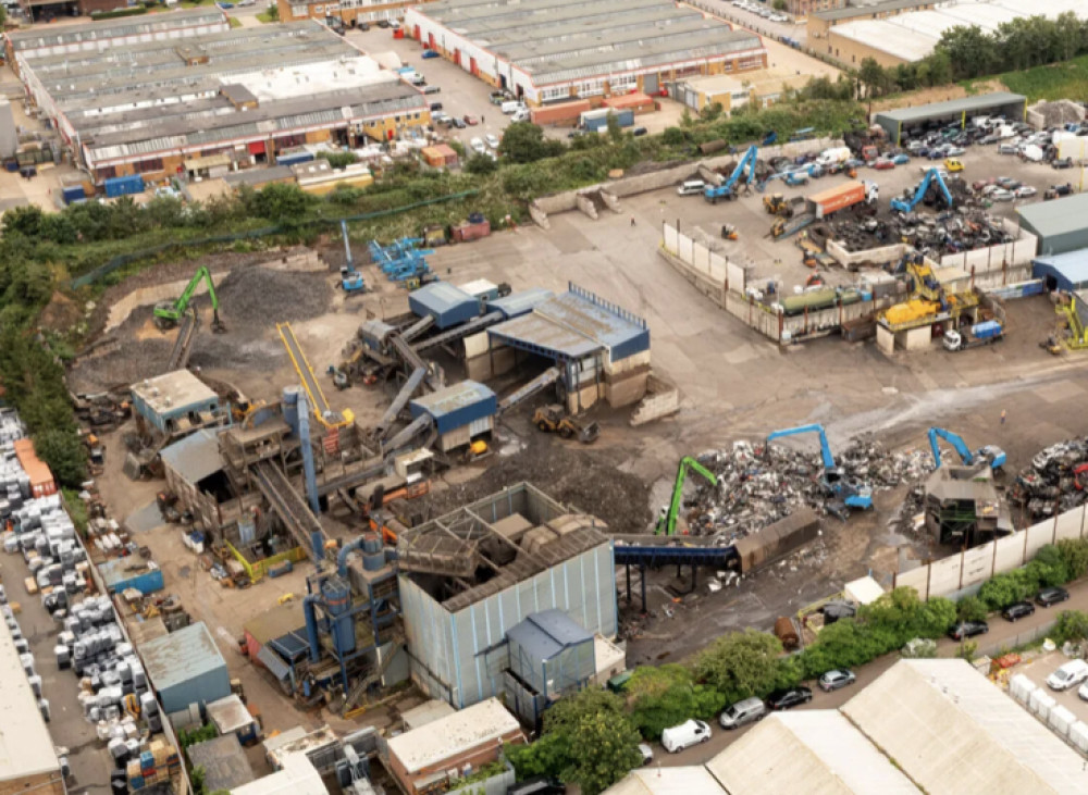 Firefighters tackle Hitchin blaze at recycling site on Cadwell Lane. PICTURE: An aerial view stock image of the site in question. CREDIT: Recycling Lives 