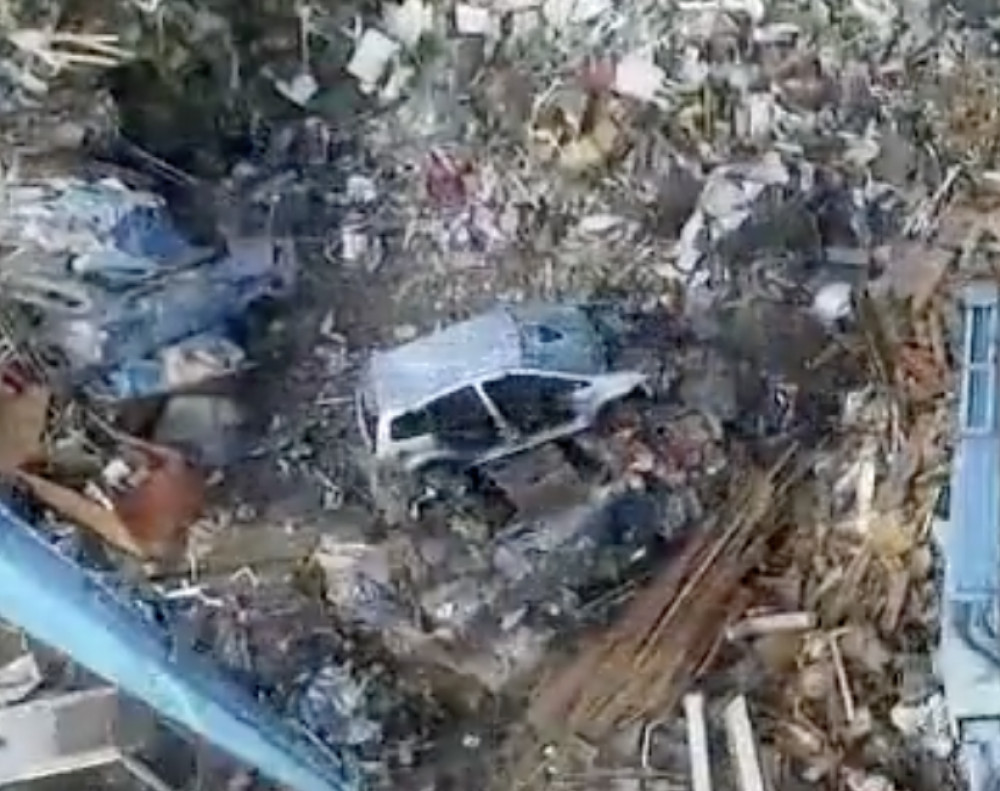 Firefighters from North Herts have been working hard attempting to extinguish a blaze at the Nationwide Metal Recycling in Hitchin. PICTURE: An aerial view taken from Nationwide Metal Recycling's Hitchin website 