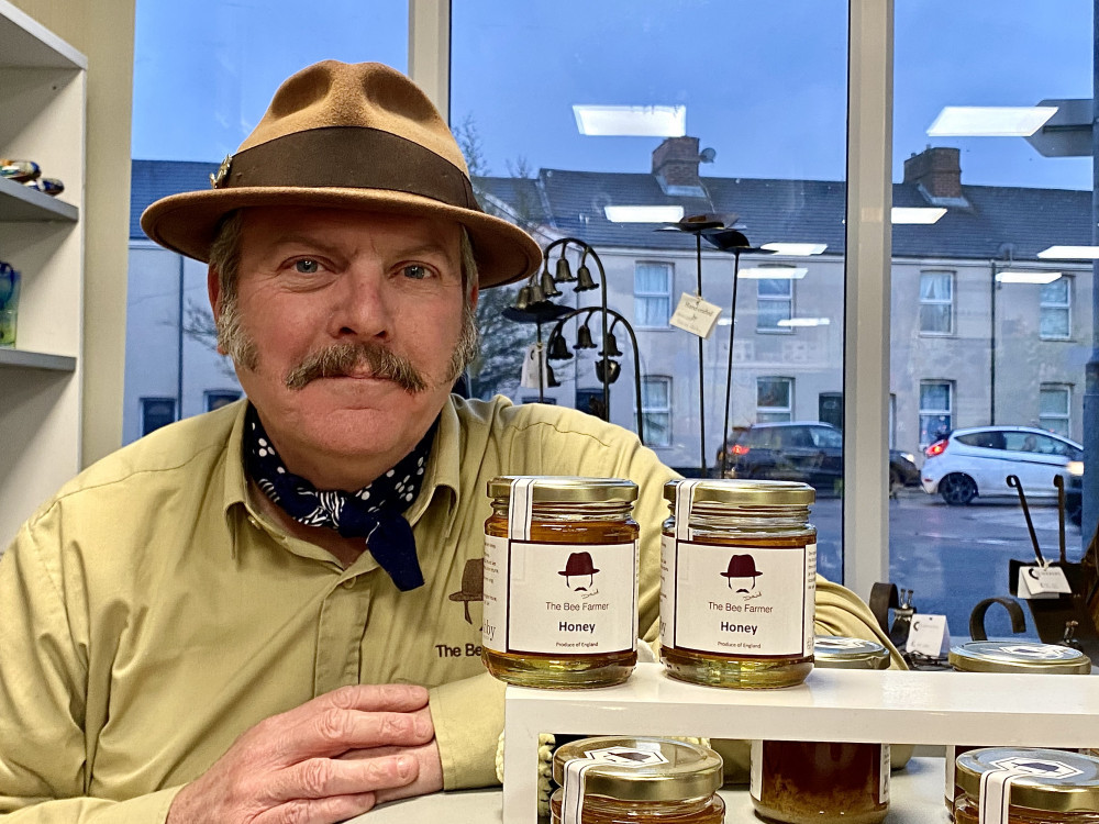 Ashby's The Bee Farmer - David McDowell - on a visit to Coalville CAN's offices earlier this year. Photo: Ashby Nub News