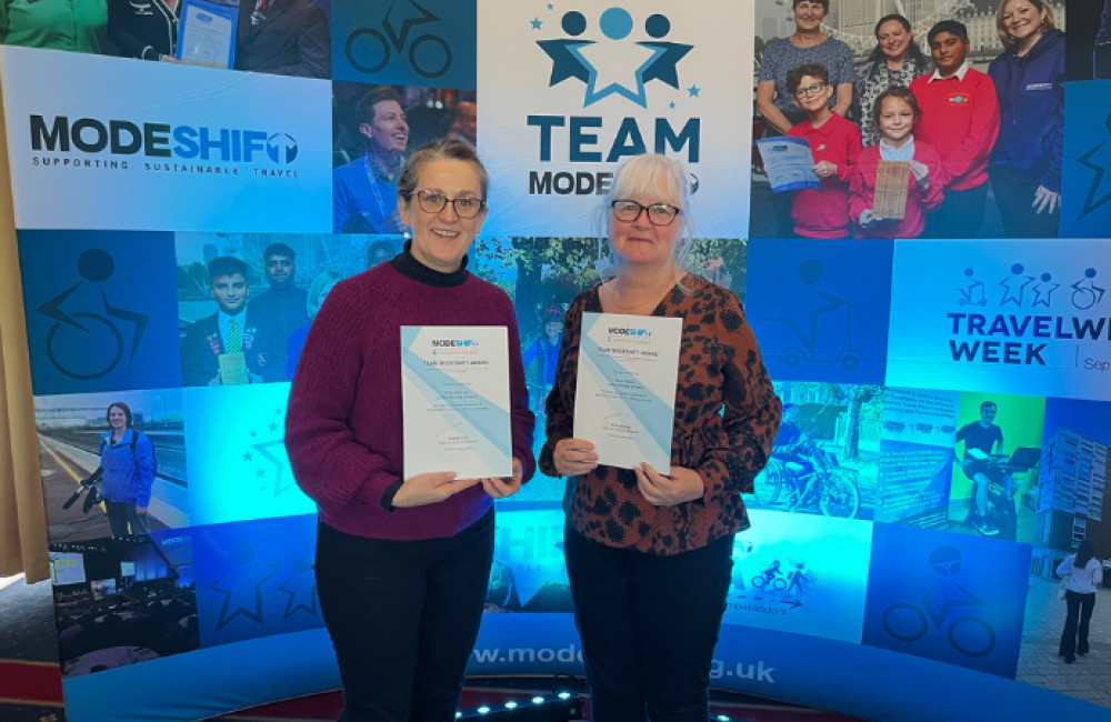 Helen Batkins and Nicky Collinson, received honorary membership at the Modeshift Awards 2023 last month (credit: Ealing Council).