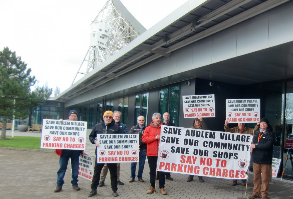 Protestors at the full Cheshire East Council meeting. Image credit: LDRS.