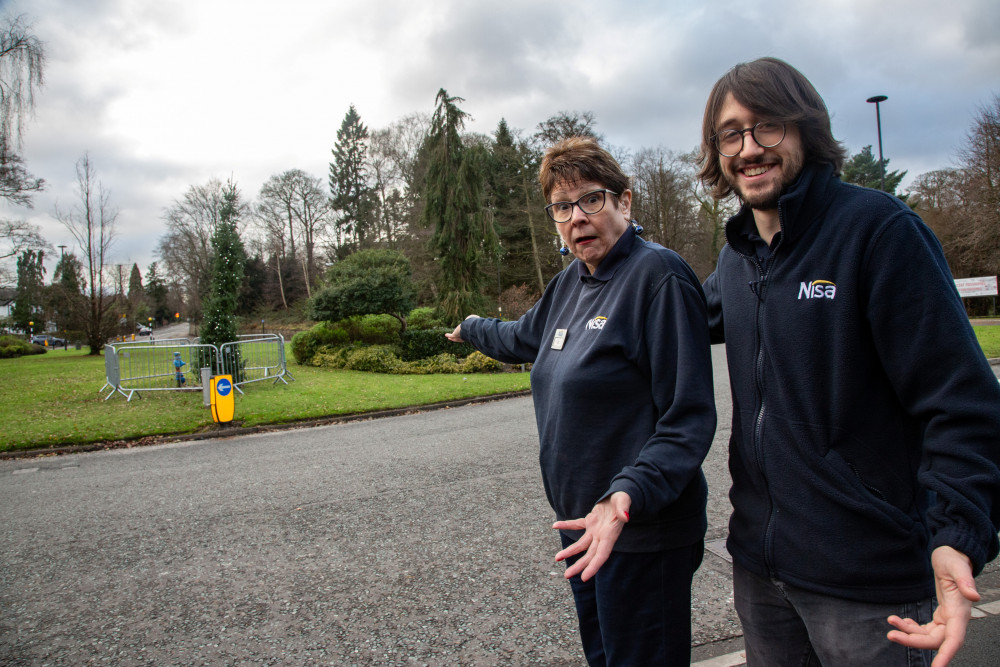 The Christmas tree in Bramhall has received a mixed response from locals - it has at least made everyone smile (Image - SWNS)