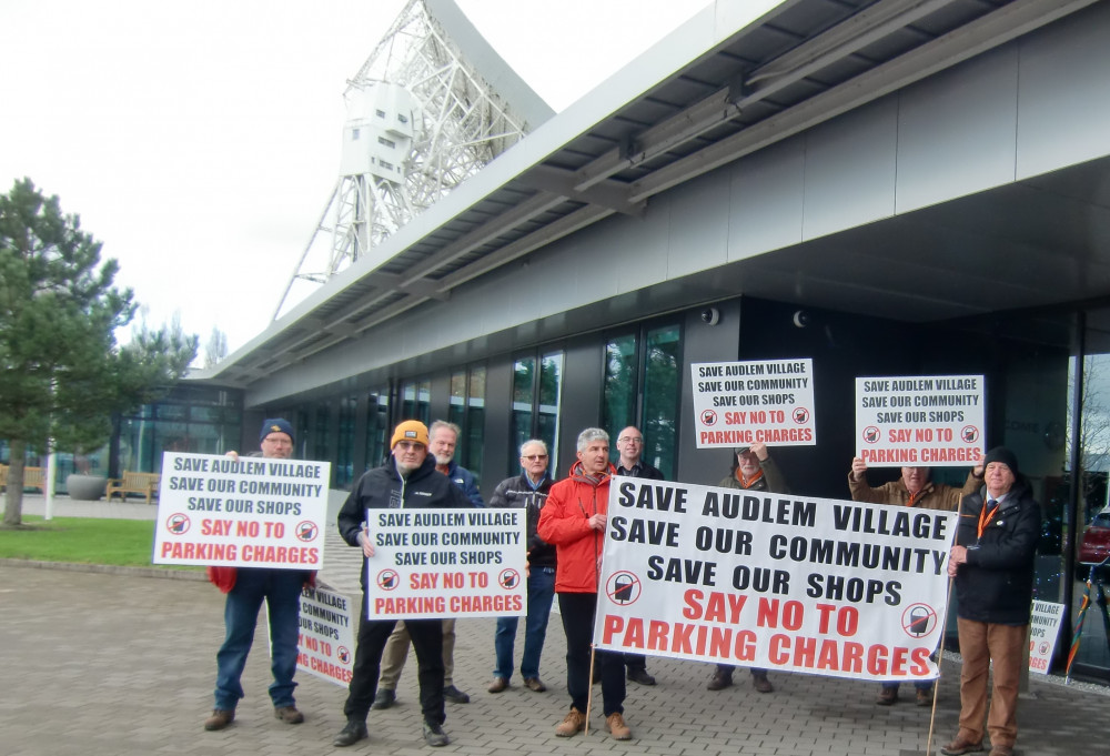 Protestors at the full Cheshire East Council meeting. Image credit: LDRS. Protestors at the full Cheshire East Council meeting. Image credit: LDRS.