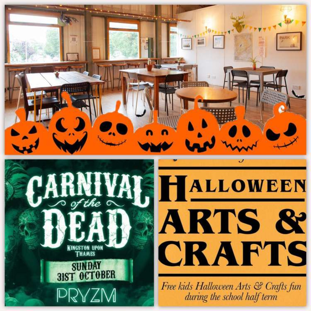 Clockwise from top: Halloween trivia at the Park Brewery's Tap Room, Free kids crafts at the Albion pub, and a Halloween Carnival at Pryzm