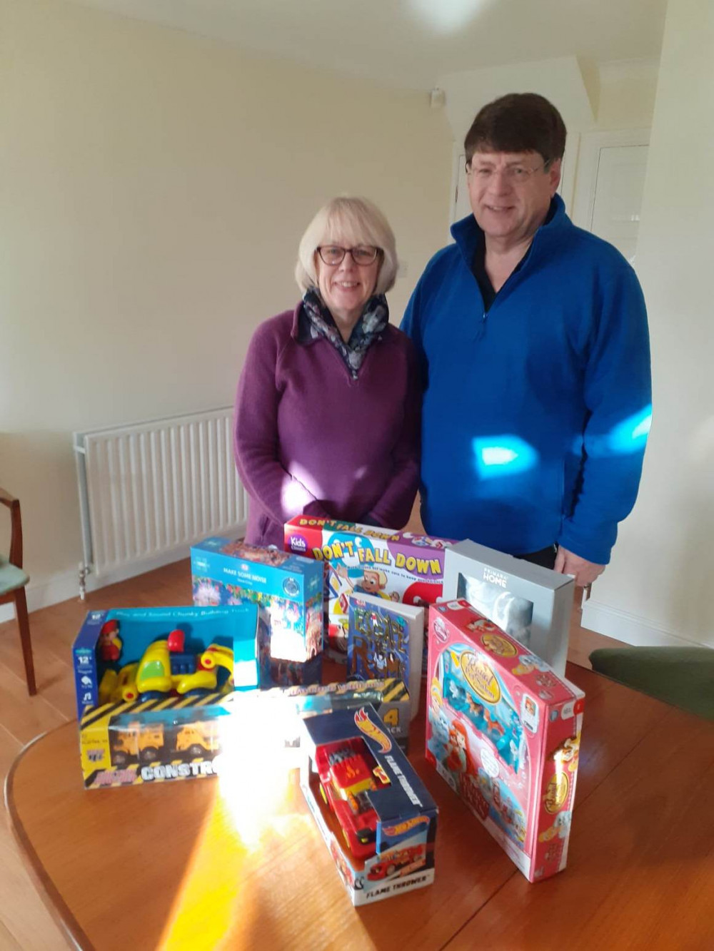 The Christmas Toy appeal is a project of Alsager Community Support organised by local toy appeal co-ordinators Teresa and Don Longhurst, pictured. (Photo: Nub News)