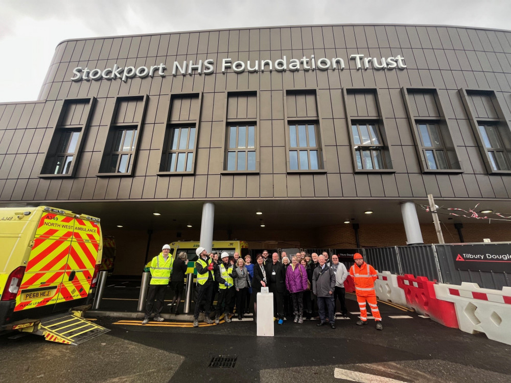 The completion of the rapid assessment unit at Stepping Hill Hospital was celebrated with a lights switch-on (Image - Stockport NHSFT)