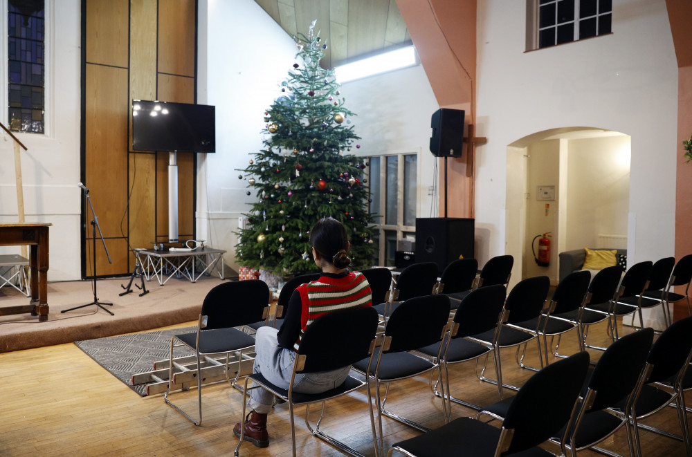 Refugee Newsha, in a church in Feltham, Hounslow (credit: Facundo Arrizabalaga/MyLondon). Refugee Newsha, in a church in Feltham, Hounslow (credit: Facundo Arrizabalaga/MyLondon).