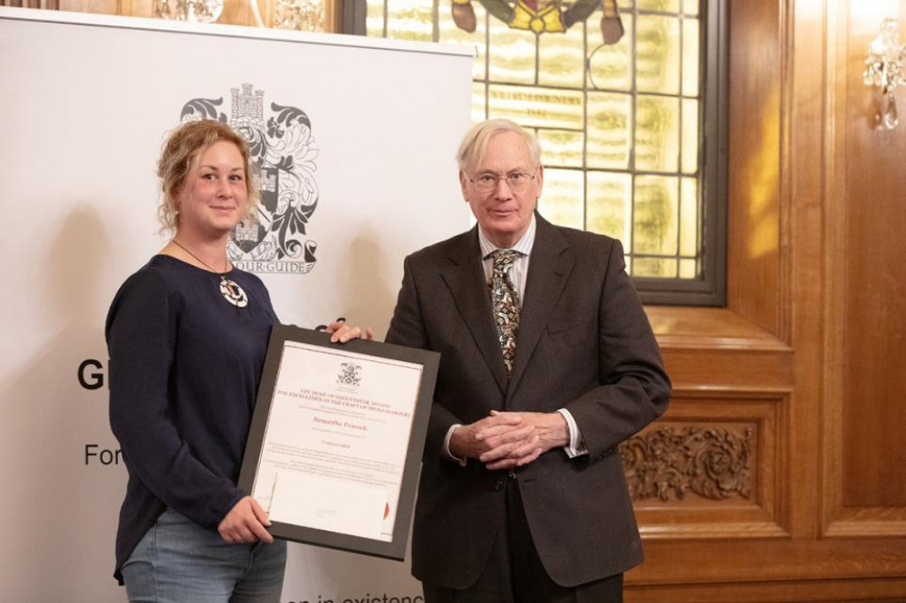 The award presentation by His Royal Highness the Duke of Gloucester 