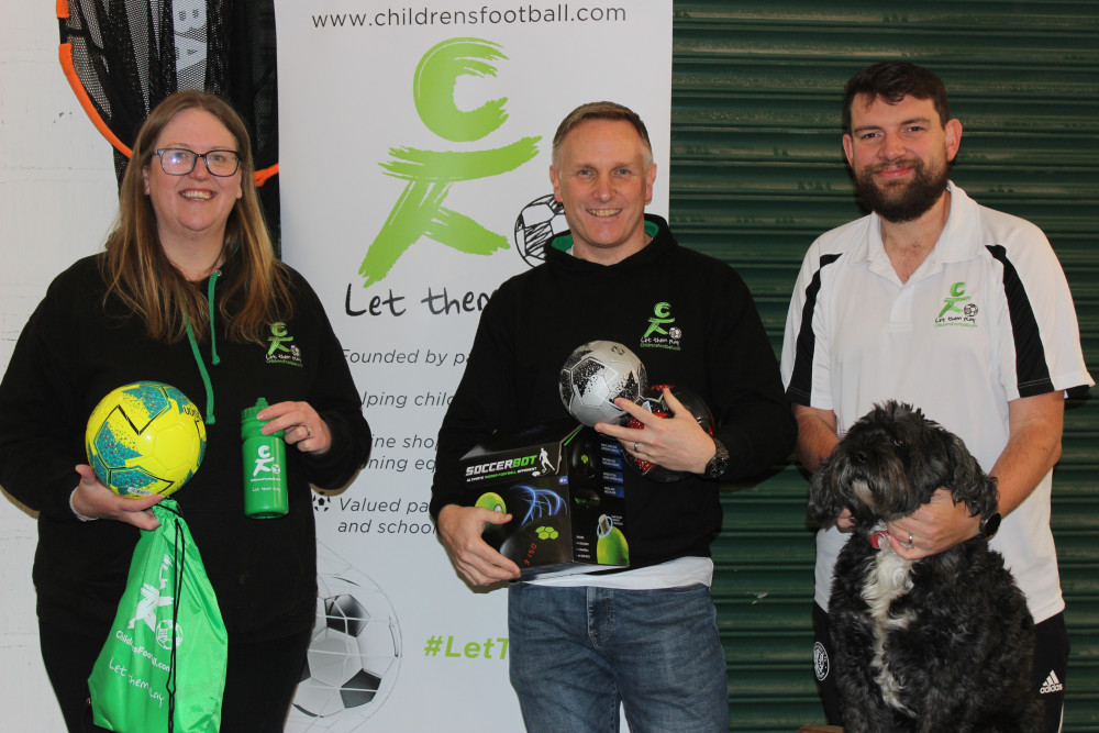 Denise, Matt and Tony of Childrensfootball.com, based in Macclesfield. (Image - Macclesfield Nub News)