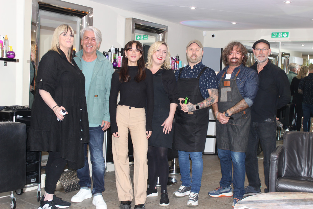 Could this be Macclesfield's largest hairdressers by staff size? All workers are self-employed, which is a different set-up to many local salons. Left to right: Gemma, Ian, Ehren, Richia, David, Ian, and Stephen of Bamboo Hairdressing Macclesfield.(Image - Macclesfield Nub News)