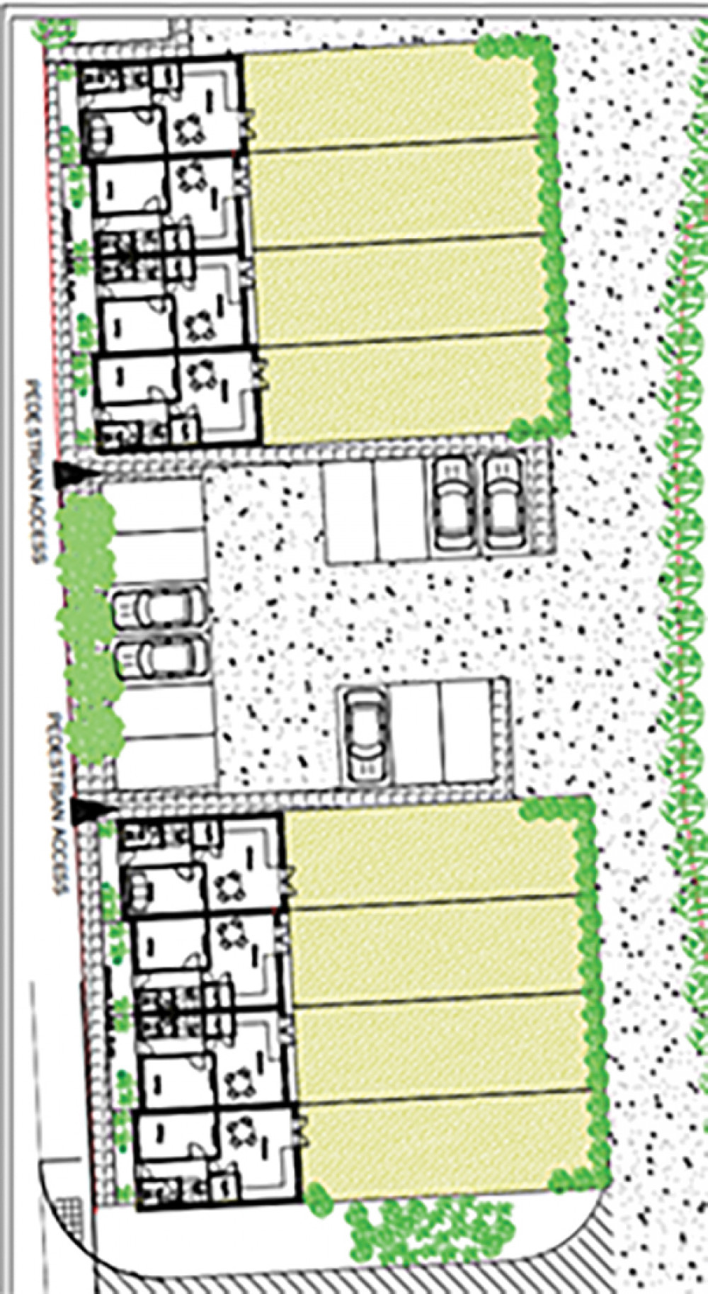 The layout of the eight planned homes.