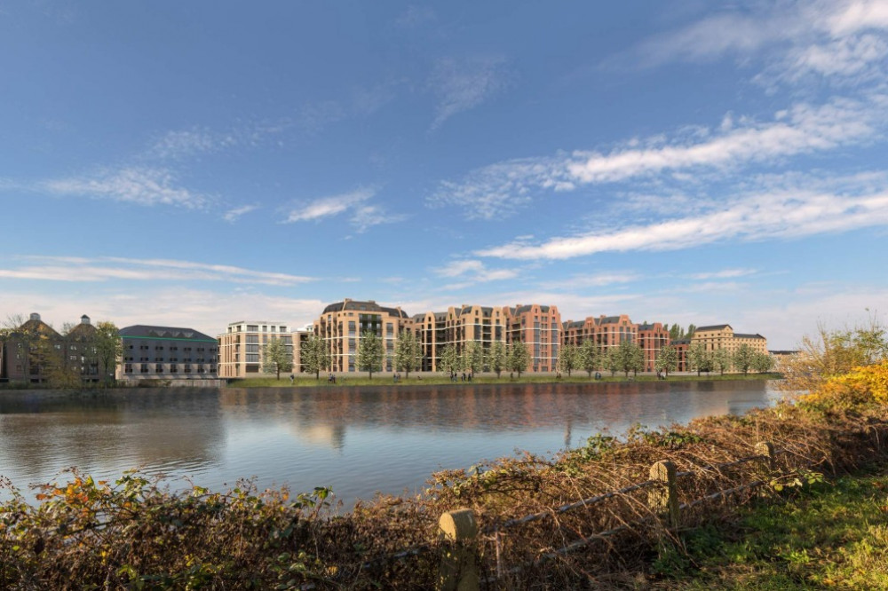 CGI of the revised scheme for the former Stag Brewery site in Mortlake. Credit: Reselton Properties Limited/Squire and Partners, provided in Richmond Council planning documents