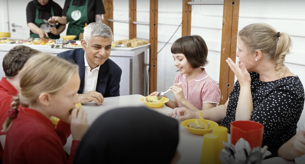 Sadiq Khan proposes providing £140m to continue universal free school meals for state primary schoolchildren in the capital for 2024/2025 (credit: Mayor of London Sadiq Khan/ YouTube).