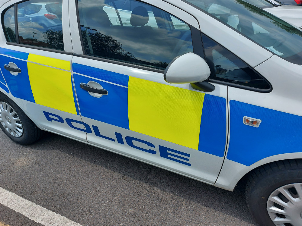 An Avon and Somerset police car on the streets (image Frome Nub News) 