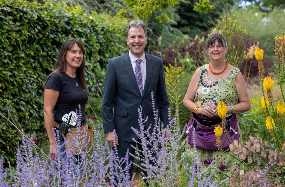 Mayor Dan Norris on a bee safari at Yeo Valley in Blagdon (image West of England Office) 