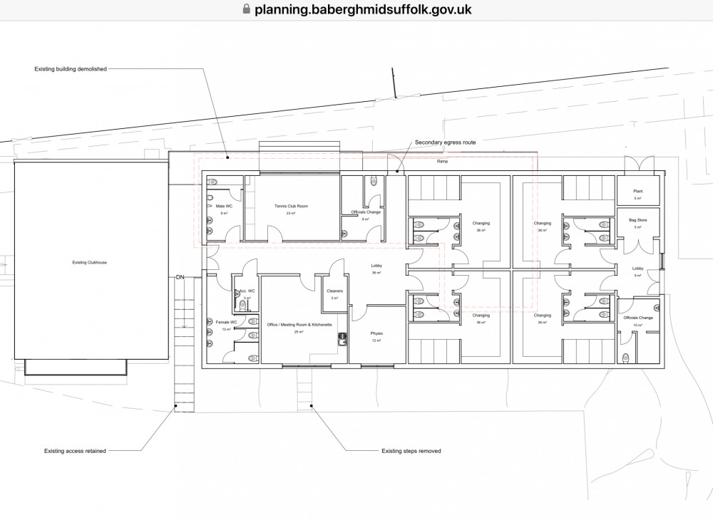 FA approved high spec plans not justified any more. Demolished building footprint can be seen in red.