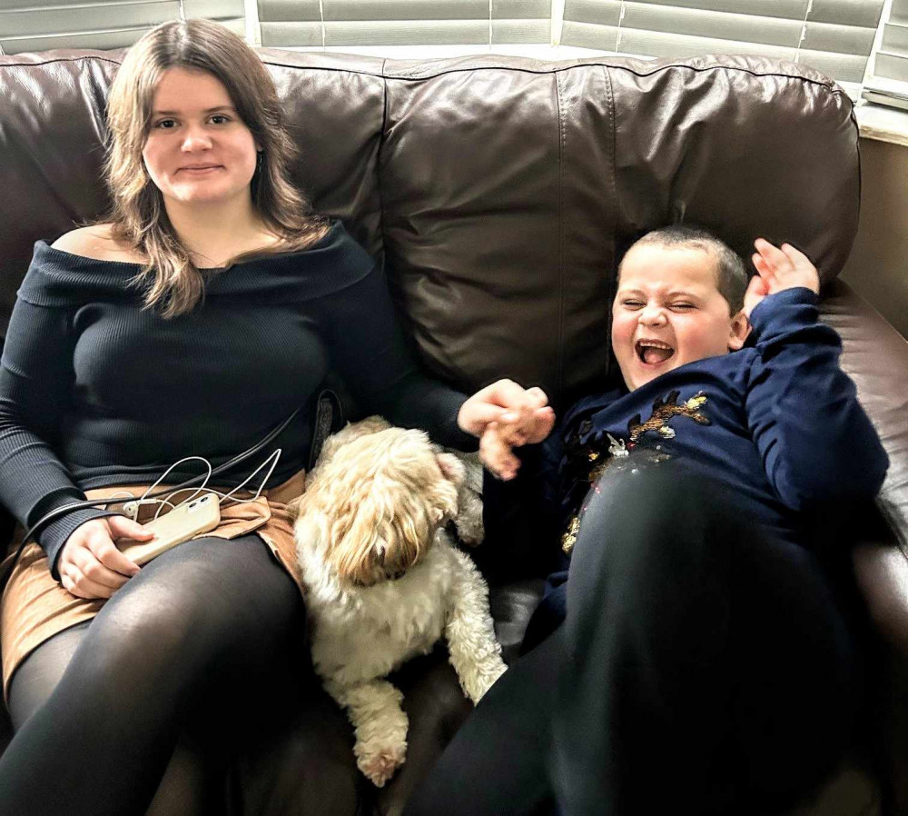 Daisy Astill (left), spends most of her 'spare' time at home in Crewe helping her mum look after younger brother Jack, who has severe autism (LDRS).