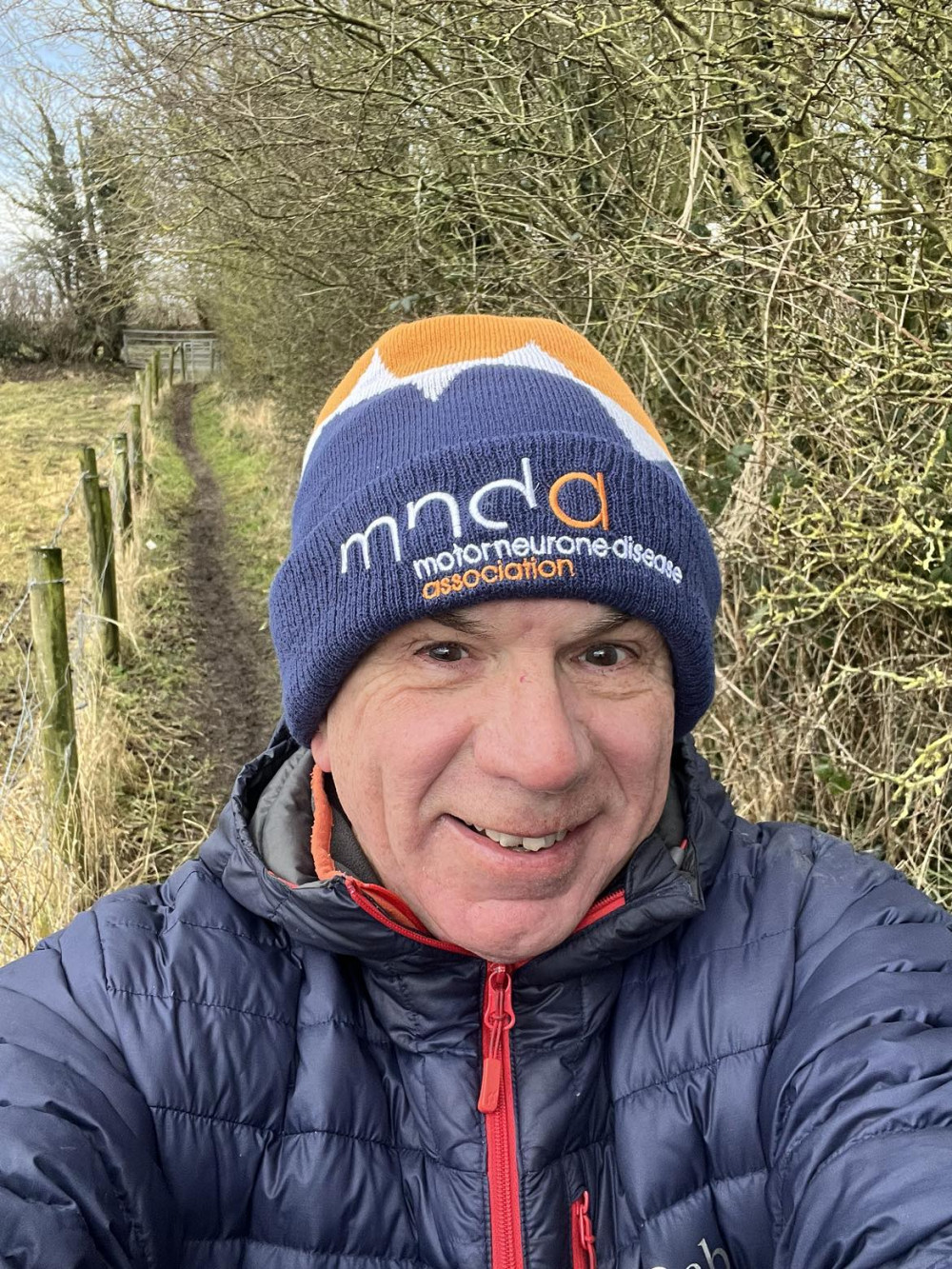 Come rain or shine, chartered surveyor, Paul Molley, is walking 15,000 steps a day for MND. (Photo: Paul Molley)