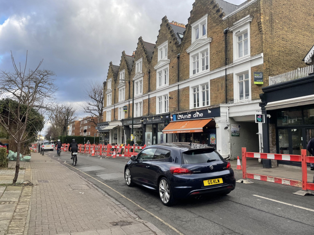 A pedestrian crossing is closed due to the road works. (Photo Credit: Heather Nicholls).