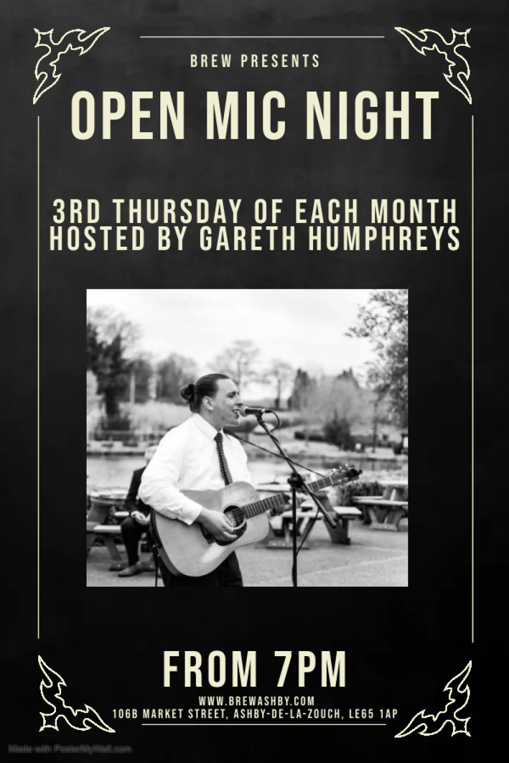 First Open Mic Night of 2024 Hosted by Gareth Humphreys at Brew, 106B Market Street, Ashby-de-la-Zouch