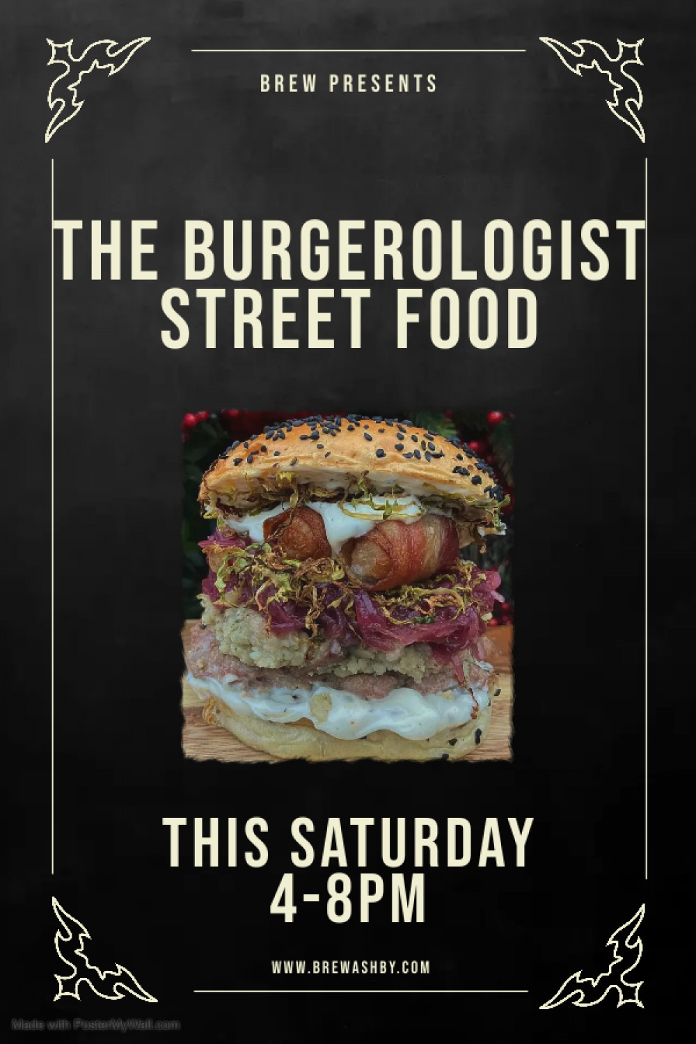 The Burgerologist Street Food Pop Up  at Brew, 106B Market Street, Ashby-de-la-Zouch