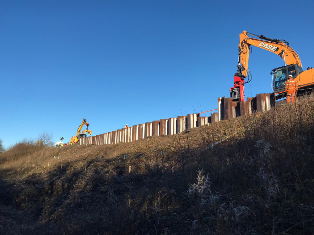 Works to repair the landslip along the line near Bicester are complete (image via Network Rail)