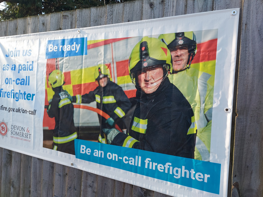 The awning on the side of Frome fire station for on-call firefighters January 18, image Frome Nub News The awning on the side of Frome fire station for on-call firefighters January 18, image Frome Nub News