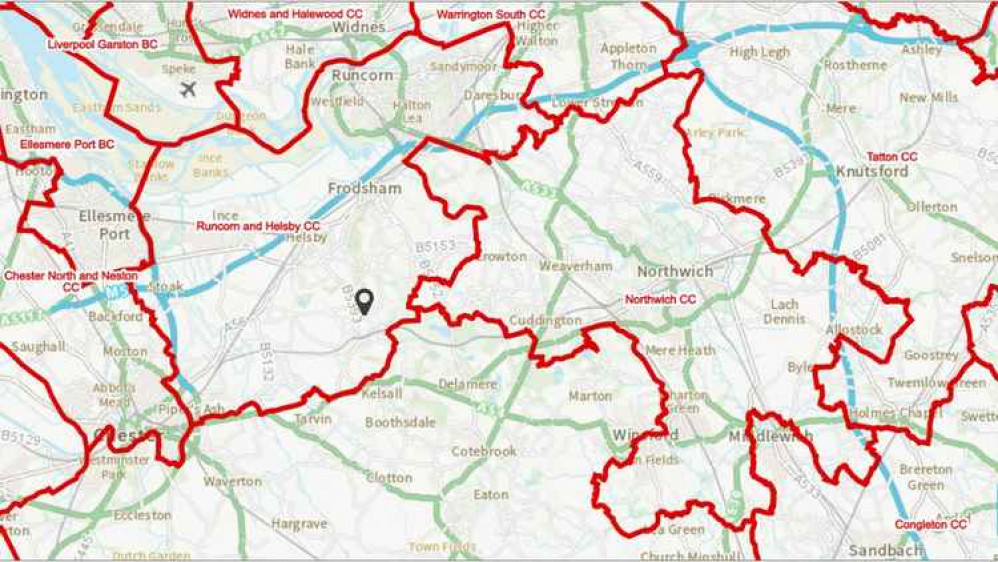 The Boundary Commission map shows how the constituencies would look if the changes were implemented The Boundary Commission map shows how the constituencies would look if the changes were implemented