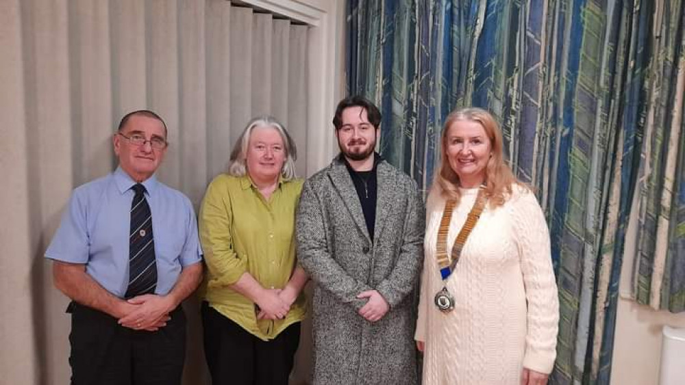 Jack Ward with councillors Malcolm Phillips, Debbie Evans and chair Carloyn Mirza Davies. They have raised issues regarding disruption causes by construction work.