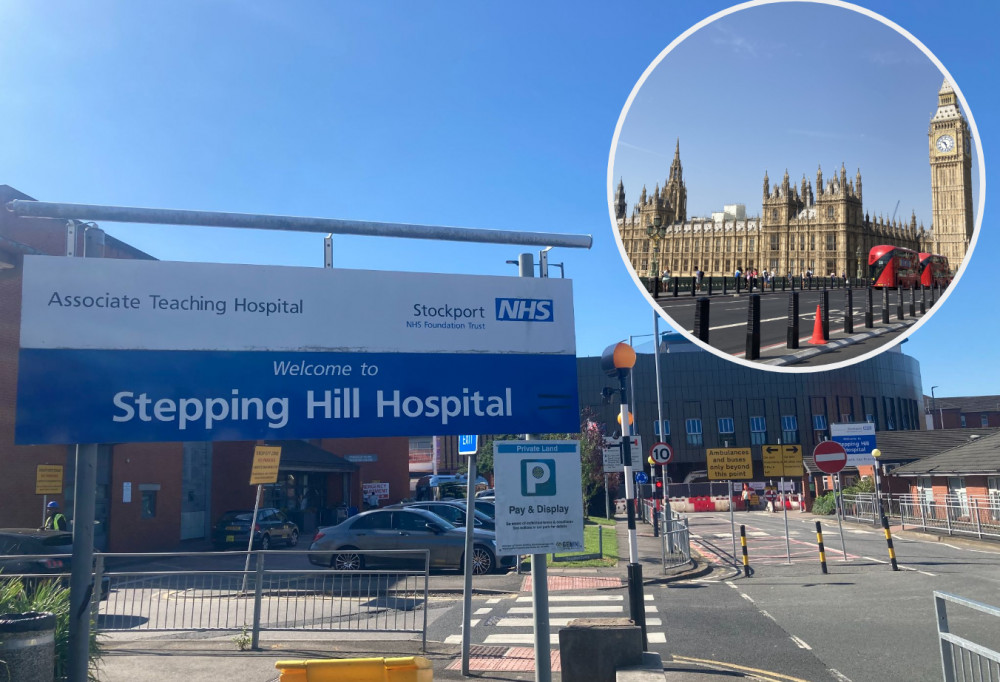 Prime Minister Rishi Sunak was questioned on the state of repair at the 'broken' Stepping Hill Hospital. Local politicians have also been calling for a new Stockport hospital site (Images - Alasdair Perry)