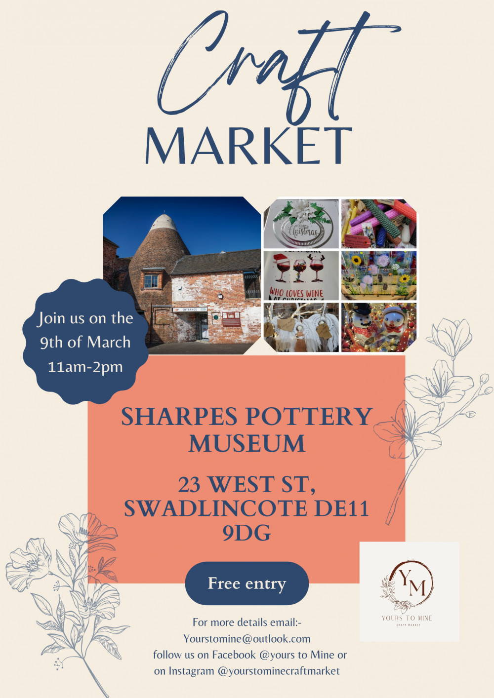 Yours to Mine Craft Markets at Sharpe's Pottery museum, Swadlincote, near Ashby de la Zouch