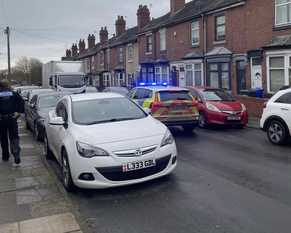 Officers spotted the car on Stanton Road, Meir on Saturday morning (Nub News).