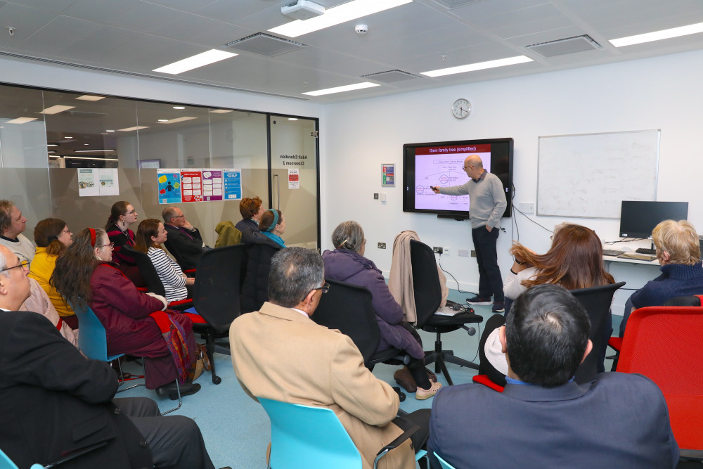 Gabriel Stein presenting to the group about his mother who was a Holocaust survivor (credit: Hounslow Council).