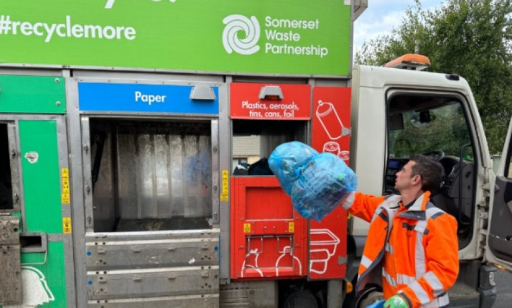 Flexible plastics being collected by Somerset Waste Contractors. CREDIT: Somerset Council