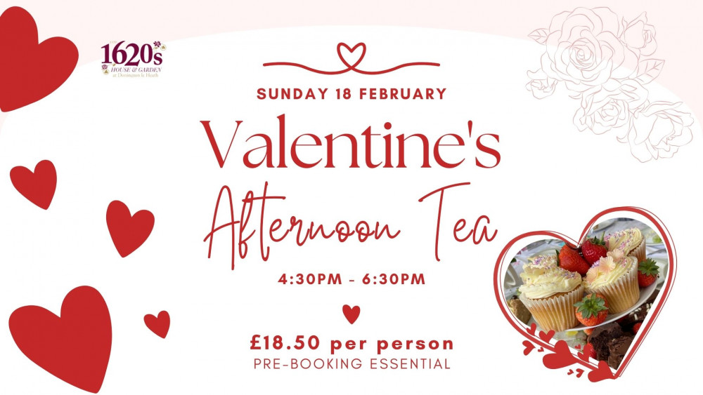 Valentine's Afternoon Tea at The 1620s House and Garden, Manor Road, Coalville