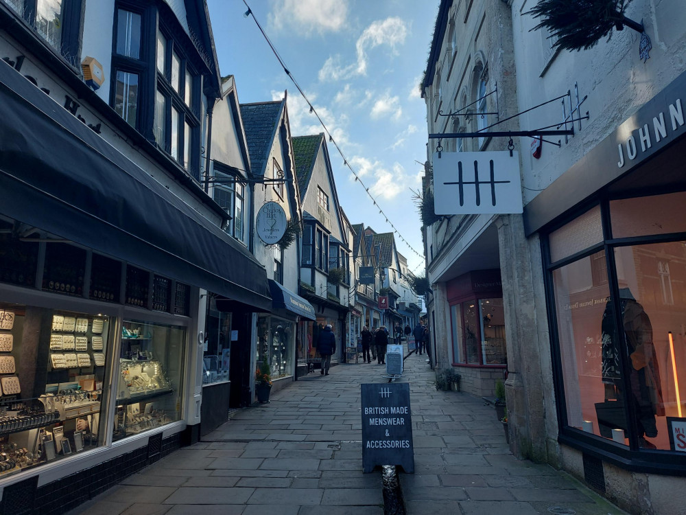 Frome is truly a lovely town, Cheap Street in early January. Image Frome Nub News