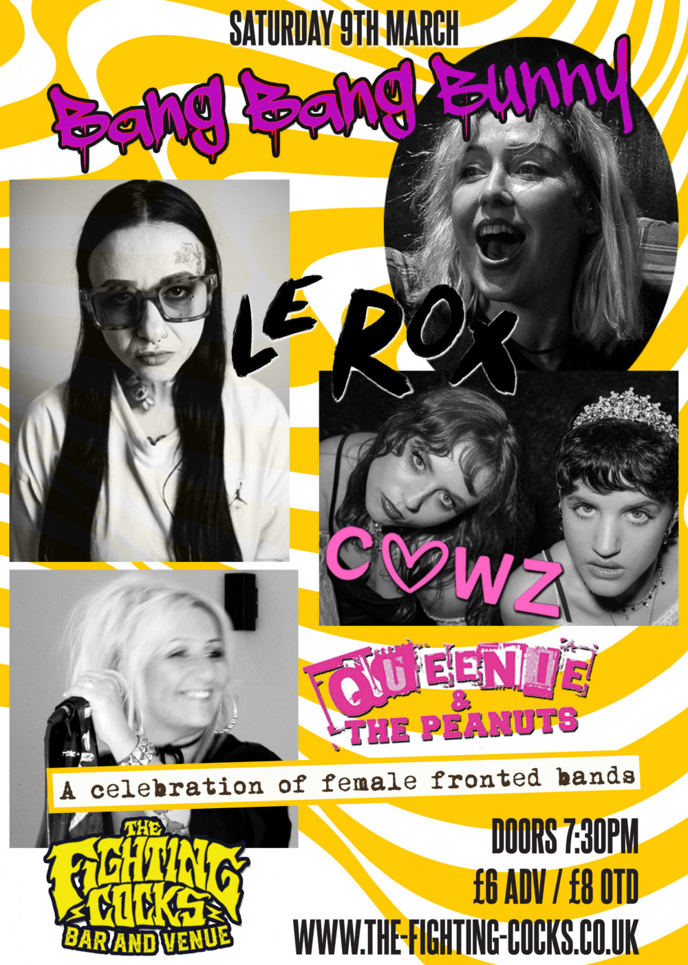 Bang Bang Bunny, Le Rox, COWZ, Queenie & The Peanuts 