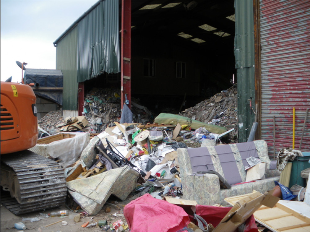 The waste at the site in Bridgwater, image Environment Agency